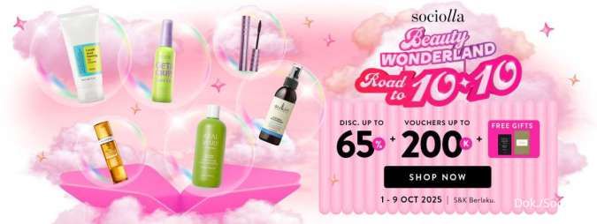 Promo Sociolla Road to 10.10 Oktober 2025, Soulyu-Skintific Diskon sampai 65%