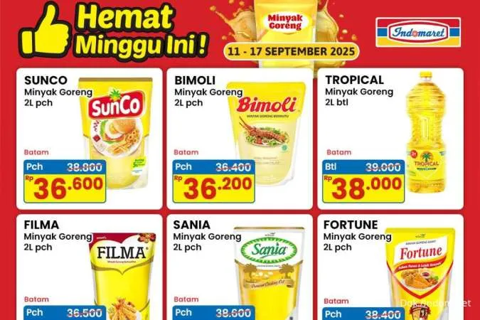 Promo Minyak Goreng di Indomaret 11-17 September 2025, Harga Mulai Rp 30.800
