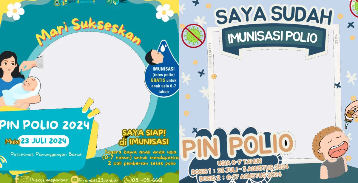 25 Twibbon PIN Polio 2024, yuk Pakai Bingkainya untuk Wujudkan Generasi Sehat 