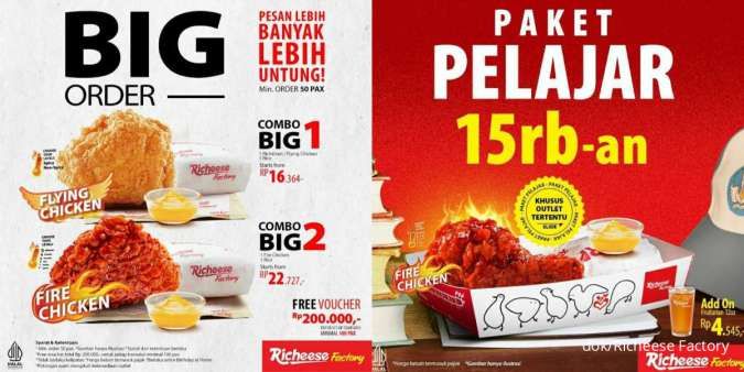 Promo Richeese Factory 1-31 Juli 2024, Pesan Big Order-Paket Pelajar Rp 15.000