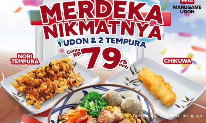 7 Promo Spesial Kemerdekaan di Marugame Udon hingga Chatime, Harga Serba 79 Pekan Ini