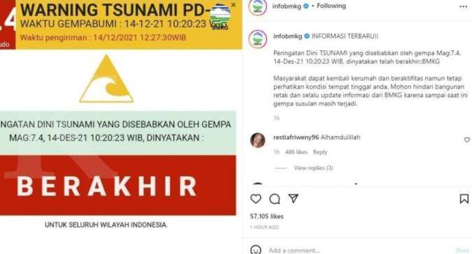 Peringatan Dini Tsunami Laut Flores Dicabut, BNPN Pantau Kondisi Paskagempa
