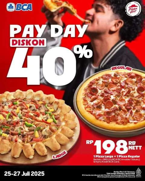 Promo Pizza Hut Payday Diskon 40% 25-27 Juli 2025
