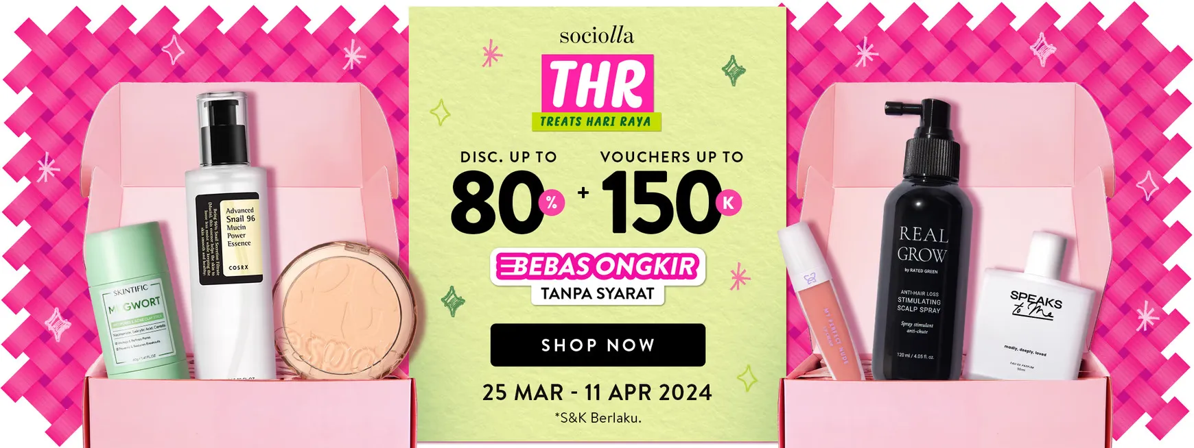 Promo Sociolla THR Diskon s/d 80% Periode 25 Maret-11 April 2024