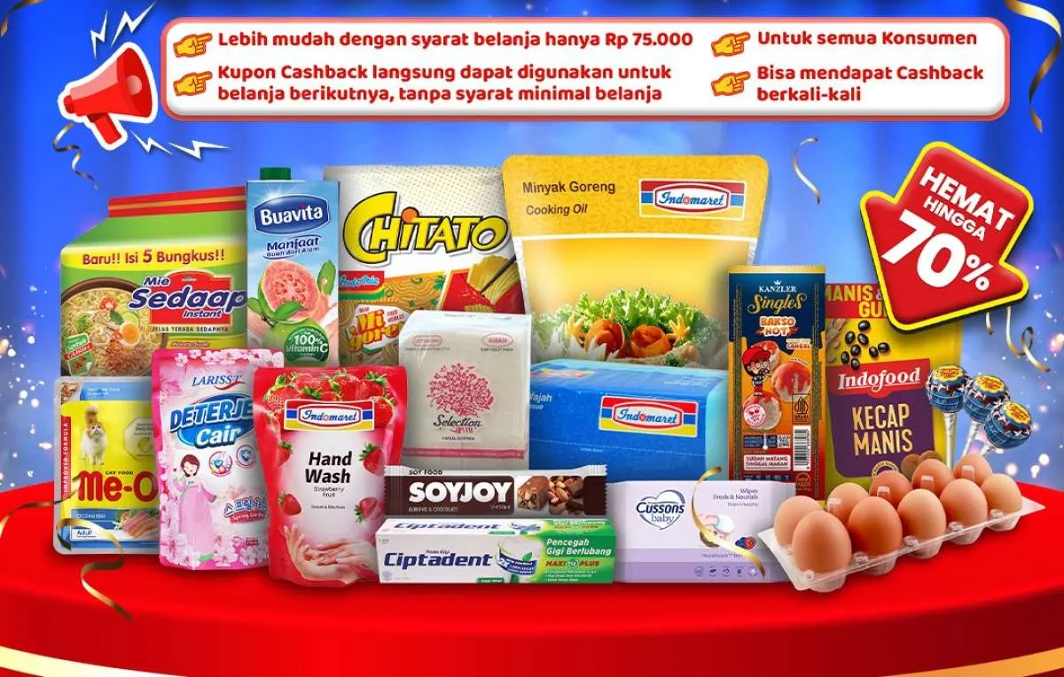 Promo HUT Indomaret 13-26 November 2025, Ada Diskon 70% dan Double Cashback
