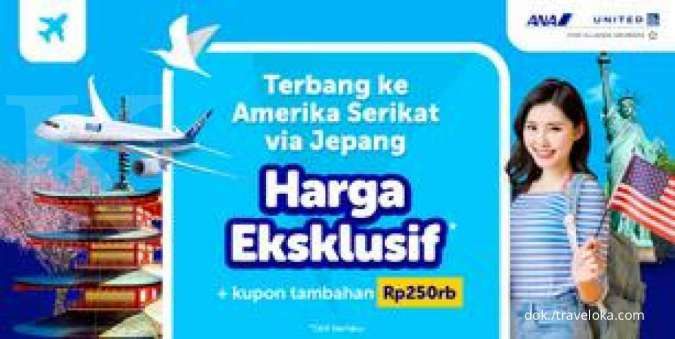 Promo Traveloka Tiket Pesawat ke Amerika Serikat via Jepang Ada Harga Eksklusif!