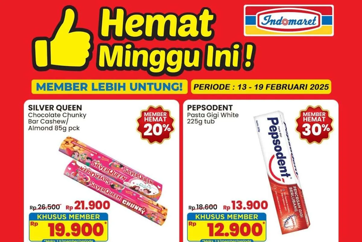 Promo Indomaret Weekend Februari 2025, SilverQueen dan Pepsodent Hemat Minggu Ini
