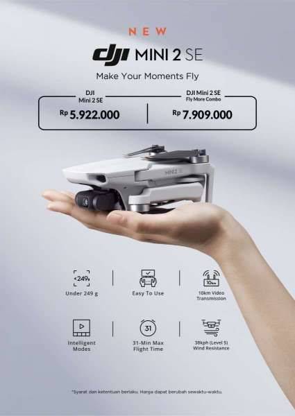 Erajaya Active Lifestyle Resmi Hadirkan Drone Ringkas nan Terjangkau: DJI MINI 2 SE