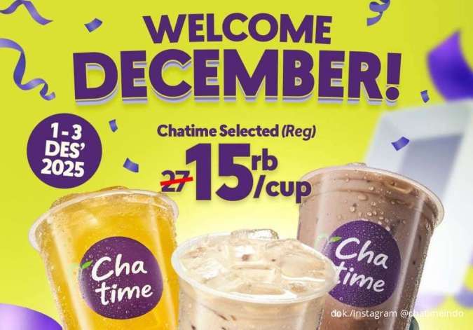 Promo Chatime Welcome December: 3 Varian Turun Harga Jadi Rp 15.000 Cuma 3 Hari