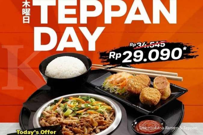 Promo Gokana 4 November 2021, Paket Teppan Day Diskon Cuma Bayar Rp 29.090