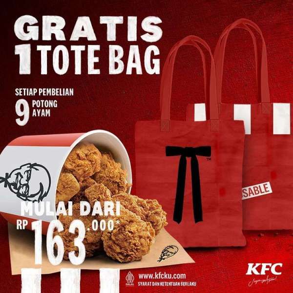 Promo KFC Terbaru Februari 2023, Beli 9 Potong Ayam dan Gratis Totebag Cantik