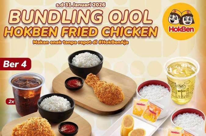 Promo HokBen Fried Chicken Januari 2026, Bundling Hemat Mulai Rp 33.000-an/Orang