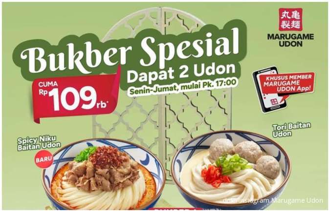 Promo Marugame Udon Bukber Spesial Tiap Senin-Jumat, Rp 109.000-an Dapat 2 Udon