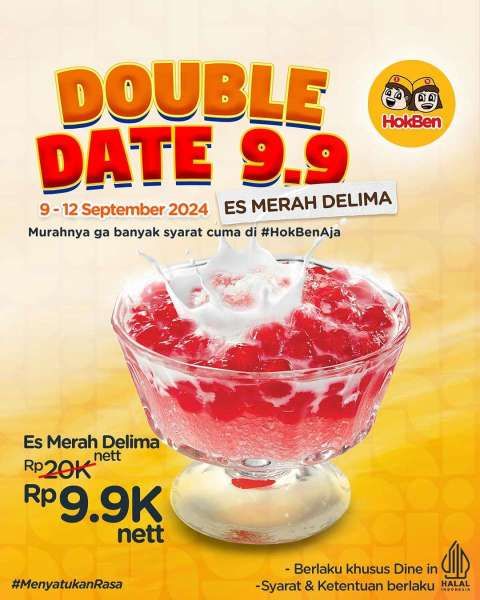 Promo 9.9 di HokBen 9-12 September 2024