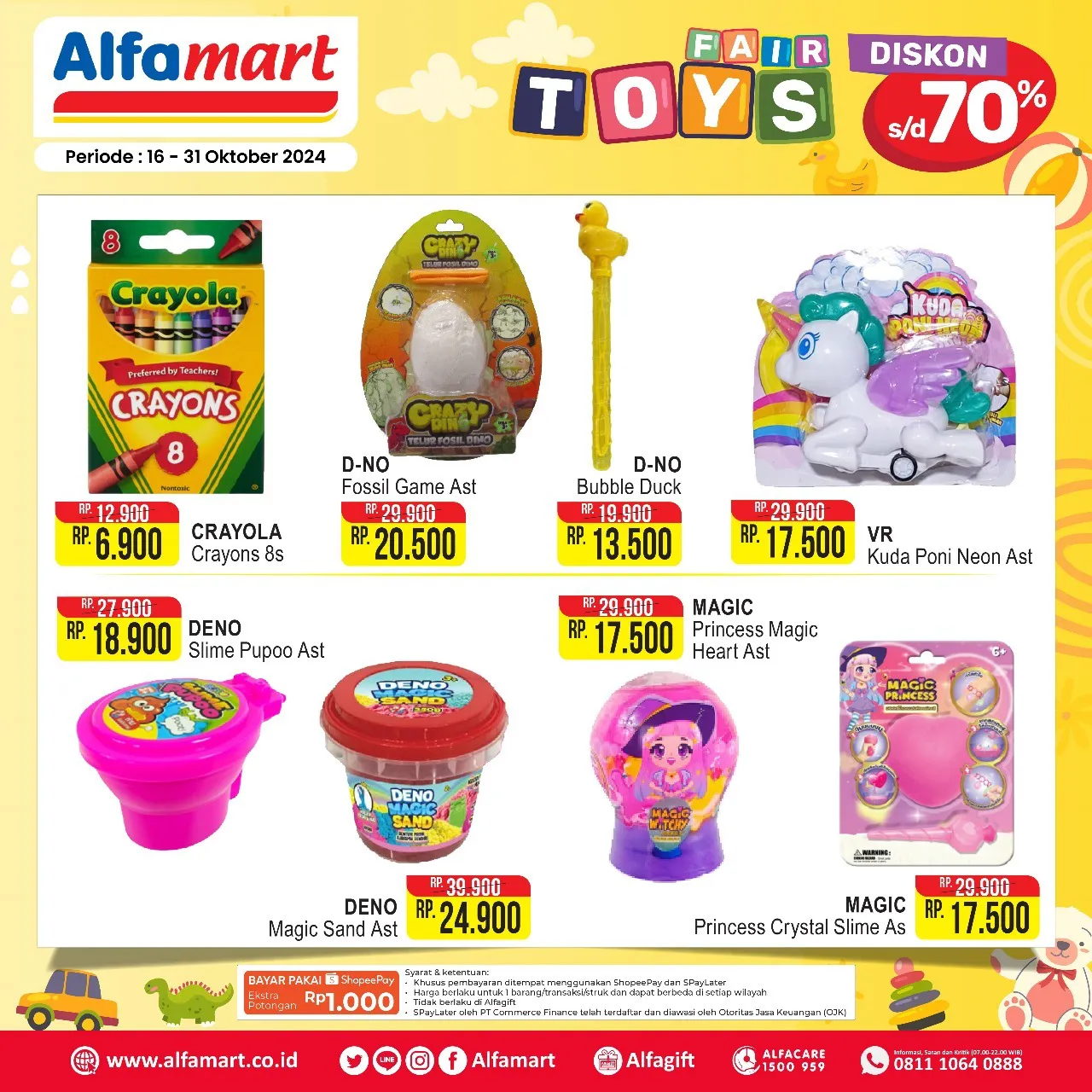 Promo Alfamart Toys Fair Diskon s/d 70% Periode 16-31 Oktober 2024