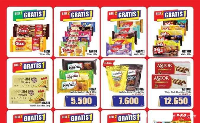 Promo KJSM Hari Hari Swalayan Hari Ini, Snack Beli 2 Gratis 1 dan Saori 2 Lebih Hemat