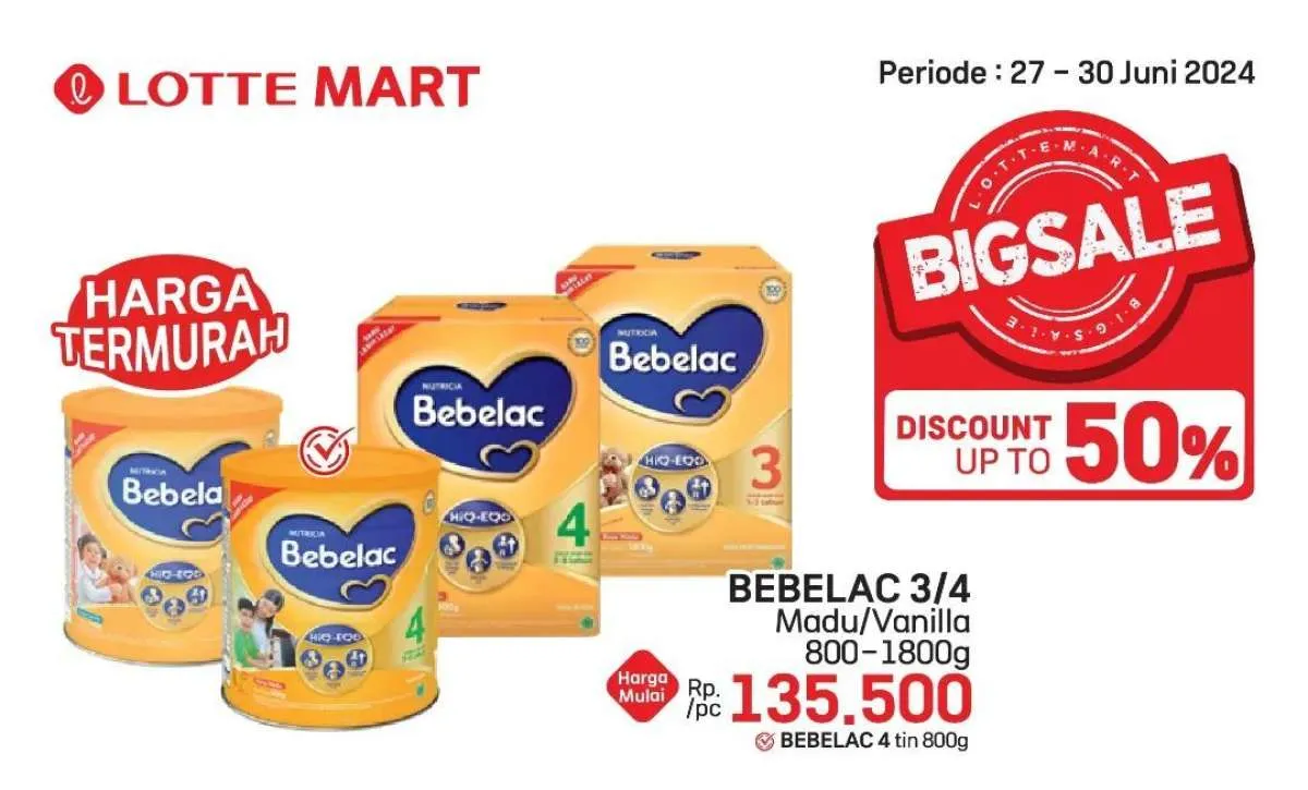 Promo Lotte Mart Weekend 29 Juni 2024, Bebelac Harga Termurah Akan Berakhir Besok