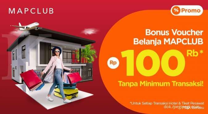 Pesan Hotel & Tiket Pesawat di PegiPegi, Bonus Voucher MAPCLUB Rp100.000