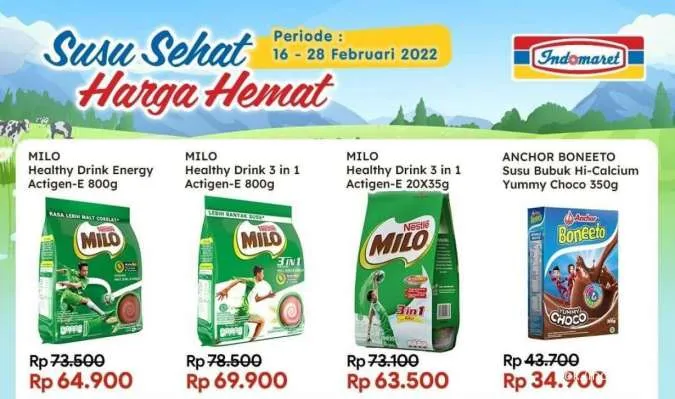 Promo Indomaret Susu Sehat Harga Hemat Periode 16-28 Februari 2022