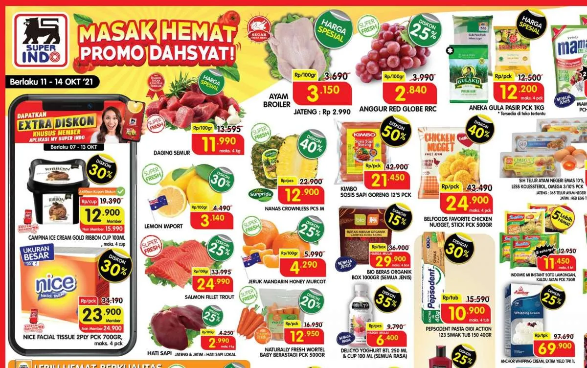 Promo Superindo weekdays 11-14 Oktober 2021, diskon hari kerja!