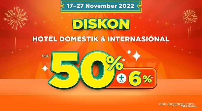 Promo Pegi Vaganza hingga 27 November 2022, Diskon Hotel Domestik & Internasional 50%