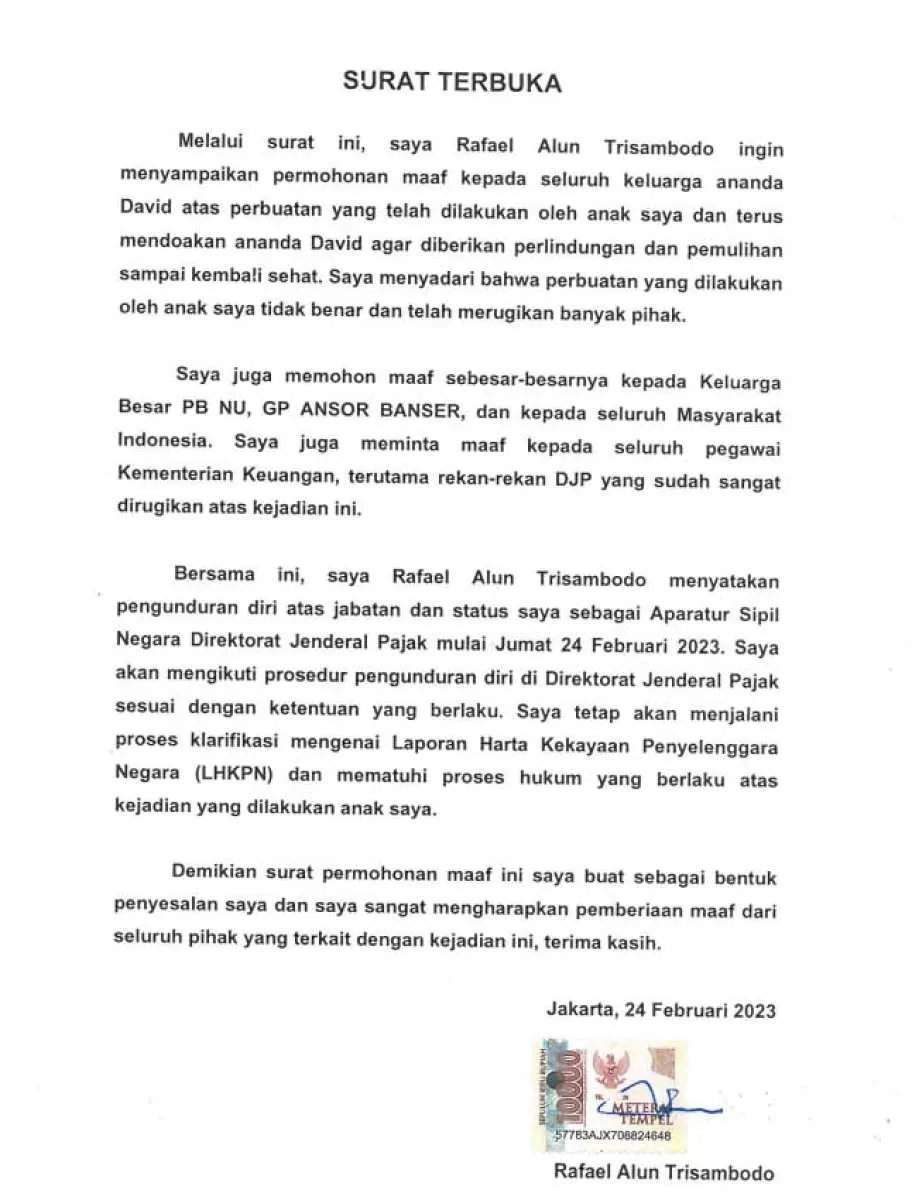 Usai Dicopot Sri Mulyani, Rafael Alun Mengundurkan Diri dari ASN Ditjen Pajak