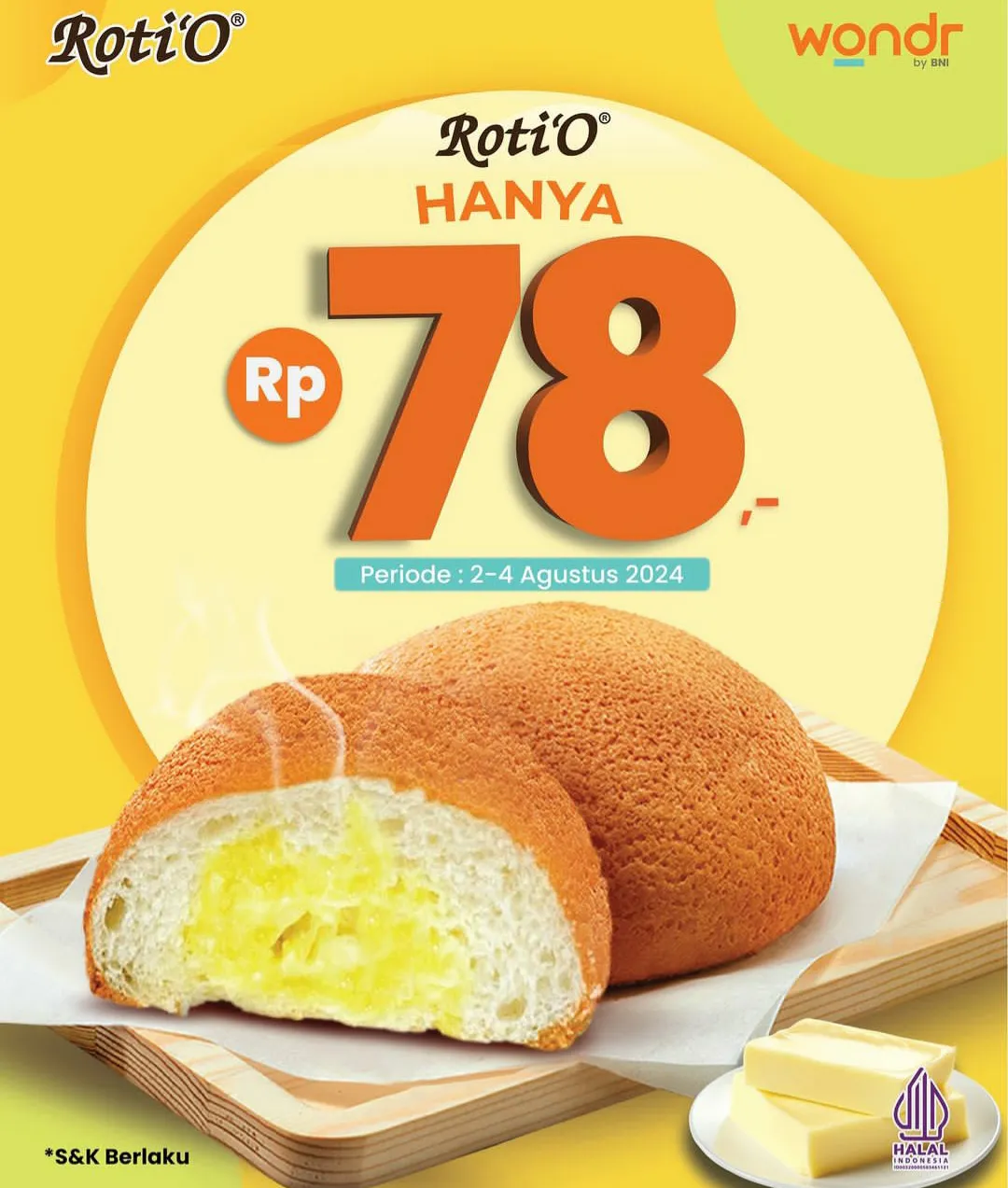 Promo RotiO Rp 78 pakai Wondr by BNI
