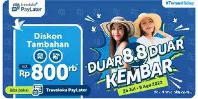 Promo dan Diskon Traveloka 8.8 Hotel & Holiday Stays hingga Rp 800.000 Pakai Paylater