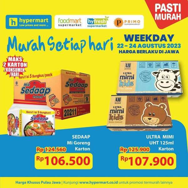 Katalog Harga Promo Hypermart Terbaru 22-24 Agustus 2023, Promo Diskon Weekday