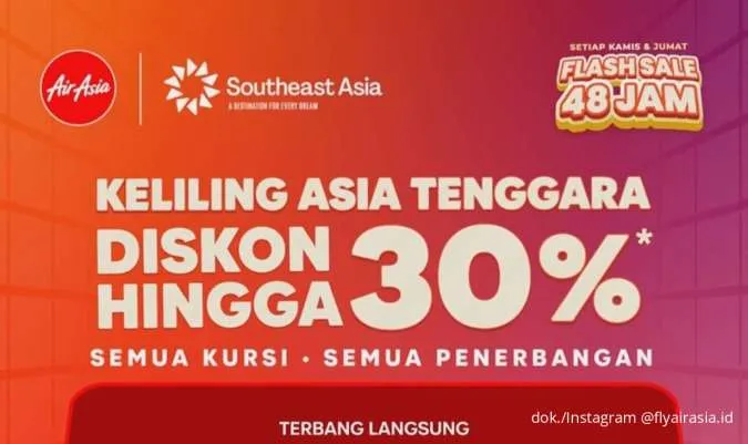 Serbu! Promo Air Asia Flash Sale 48 Jam 7-8 Agustus 2025, Diskon Tiket sampai 30%