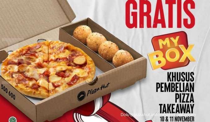 Promo Pizza Hut 10-11 November 2021, gratis my box khusus pembelian pizza take away