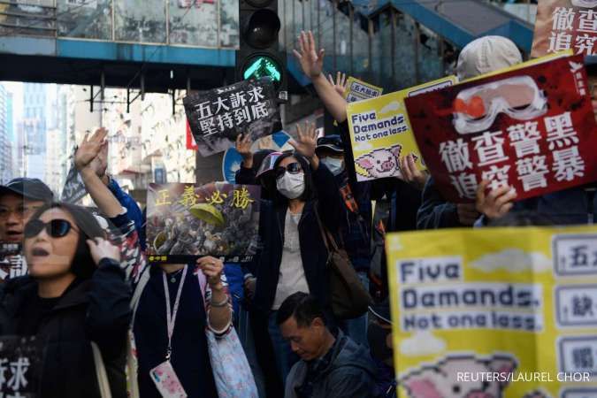 Polisi Hong Kong tangkap sekitar 400 orang dalam unjuk rasa saat tahun baru