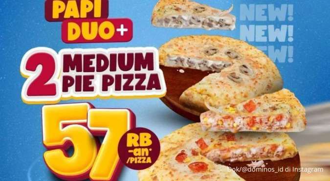 Promo Domino's Pizza Diskon 50% dan Papi Duo Pie Rp 57.000-an, Bebas Pilih Pizza