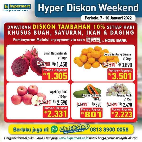 Katalog Promo Hypermart Hyper Diskon Weekend Periode 7-10 Januari 2022
