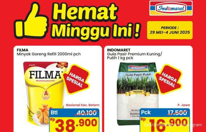 Promo Indomaret 29 Mei-4 Juni 2025, Minyak Goreng Filma dan Gula Pasir Harga Spesial