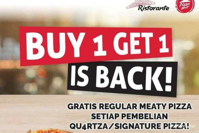 Promo Pizza Hut 22-24 April 2024, Beli 1 Gratis 1 Regular Meaty Pizza