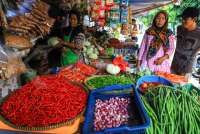 Saat toko modern diserbu panic buying, Pasar Palmerah adem ayem 