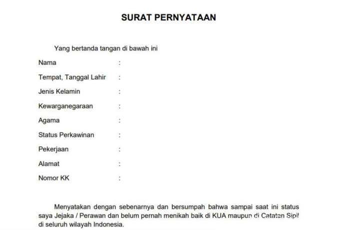 Syarat dan Cara Membuat Surat Keterangan Belum Menikah di Dukcapil Setempat