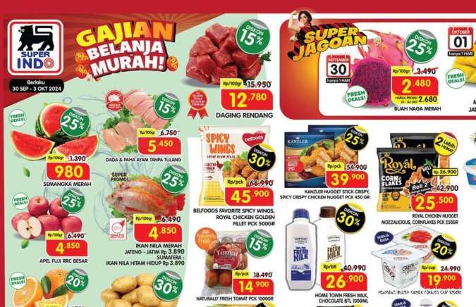 Promo Superindo Weekday Gajian 30 September-3 Oktober 2024