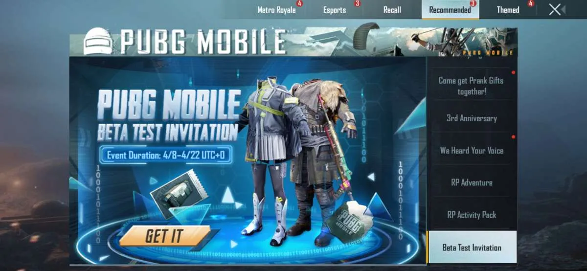 Cara mendapatkan binding code dan download PUBG Mobile 1.4 Beta