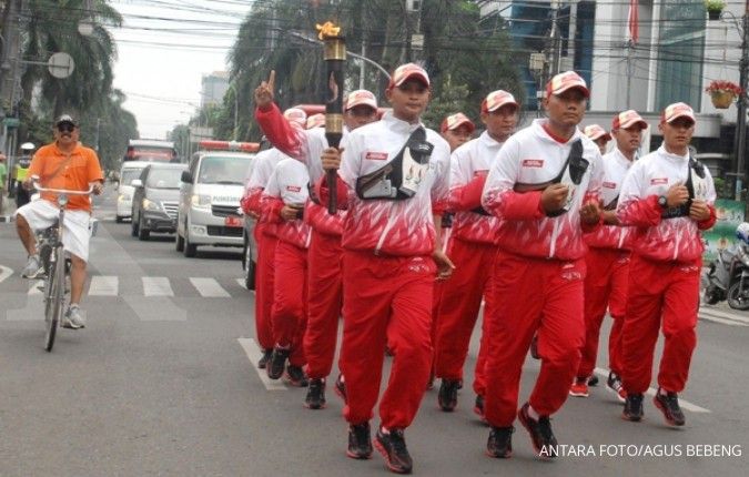 Api PON XIX akhirnya tiba di Gedung Sate 