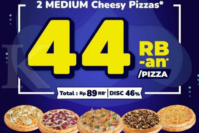 Promo Dominos Pizza 5 Januari 2022, Beli 2 Medium Cheesy Pizzas Dapat Diskon 46%