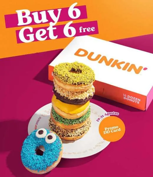 Promo Dunkin DD Card Payday Beli 6 Gratis 6 Donut