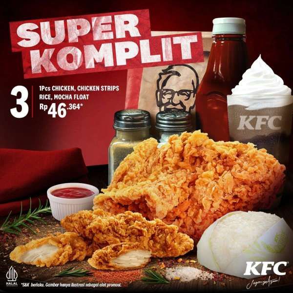 Promo KFC Terbaru Oktober 2023, Paket Super Komplit 3