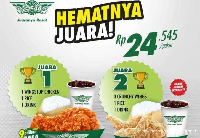 Promo Wingstop Hematnya Juara Juli 2025, 3 Paket Komplit Cuma Rp 24.000-an per Paket