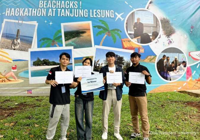 Mahasiswa President University Juara Internasional BeachHack Tanjung Lesung 2024 