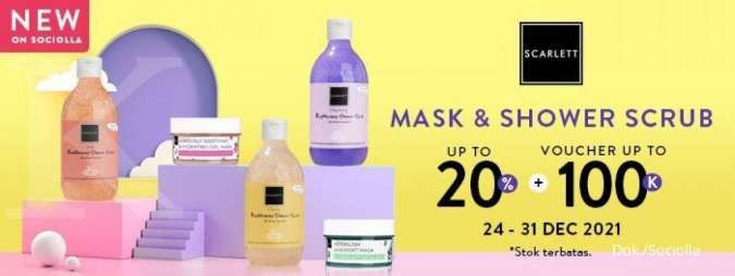 Promo Diskon 20% Skincare dan Body Care Scarlett Whitening 24-31 Desember 2021
