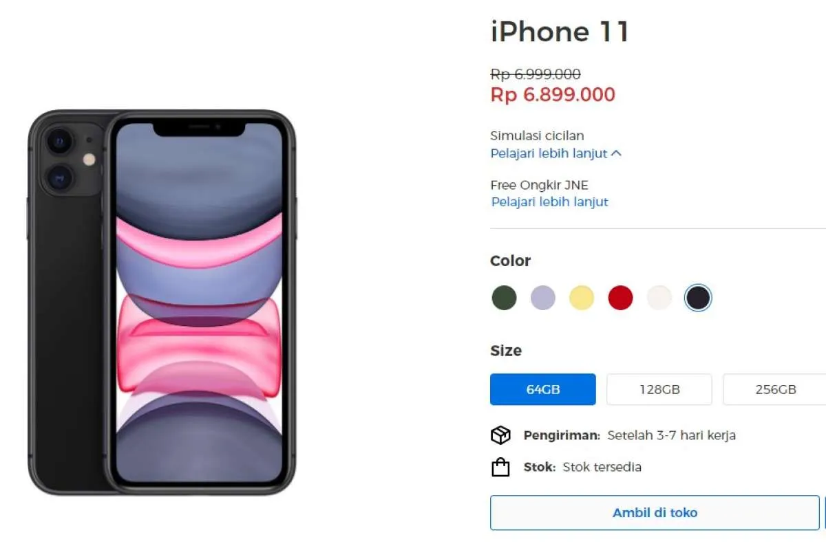 Harga iPhone 11 Resmi Digimap, Periode Agustus 2023