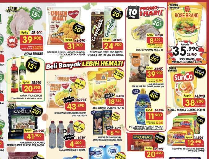 Promo Superindo Hari Ini 9-11 Januari 2026, Ada Beli 1 Gratis 1 dan Diskon 60%