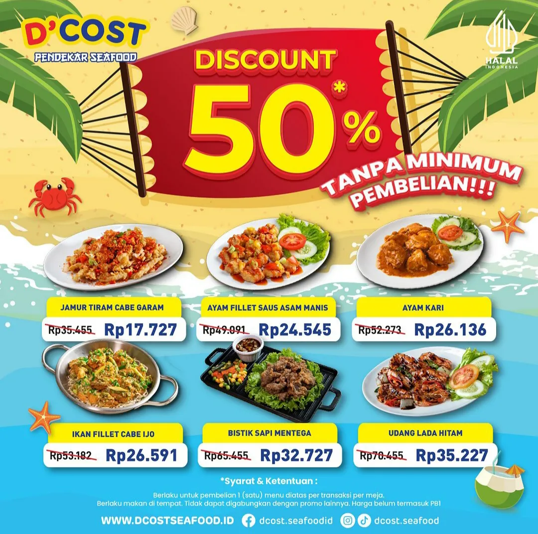 Promo DCost Mei 2024 diskon 50%